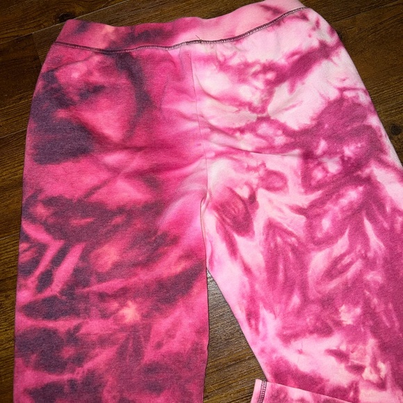 Time and Tru Purple & Pink Split Tie-Dye Wide Leg Cozy Sweatpants Size L - Picture 6 of 10